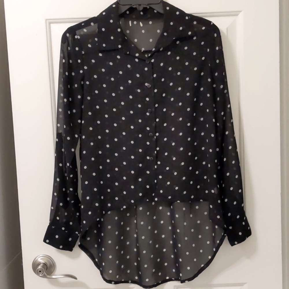 Sheer Polka Dot Blouse